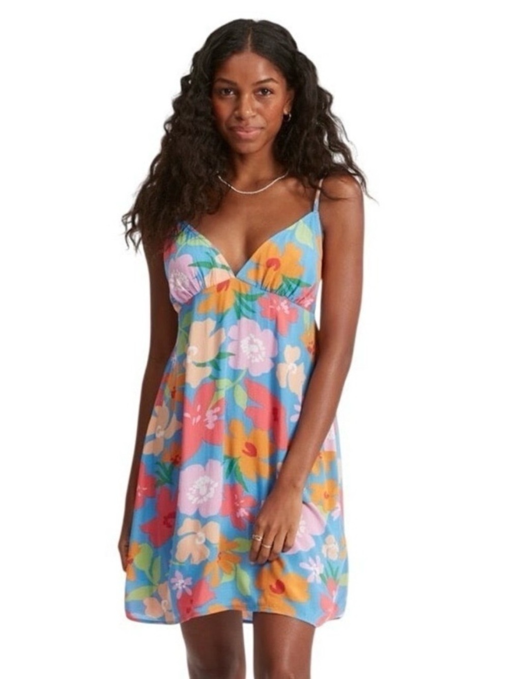 Billabong 100% Viscose Retro Floral Mini Dress Flower Print Boho Sundress M